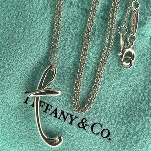 Tiffany & Co. Initial T Charm pendant necklace 16"